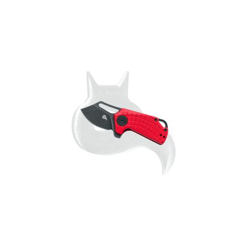 Black Fox Puck pliage couteau noir Fox Lama, Bld en acier inoxydable D2 Blk Stonewash, Red G10 Handle Ceramic Ball Lirings