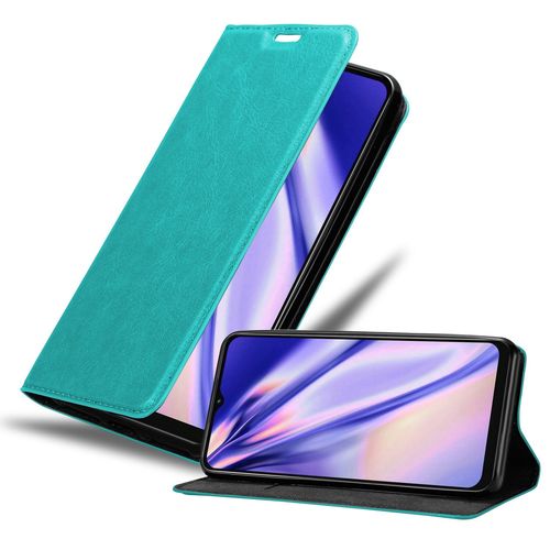 Coque Pour Samsung Galaxy A13 5g En Turquoise Pétrole Housse De Protection Étui Avec Fermeture Magnétique, Fonction De Support Et Compartiment Pour Carte