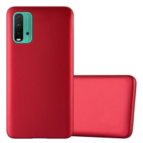 Cadorabo Housse Compatible Avec Xiaomi Redmi 9t / Poco M3 En Metallic Rouge - Étui De Protection En Silicone Tpu Flexible