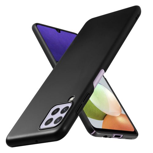 Coque Pour Samsung Galaxy A22 4g / M22 / M32 4g En Metallic Noir Hard Case Housse De Protection Étui D'aspect Métallique Contre Les Rayures Et Les Chocs
