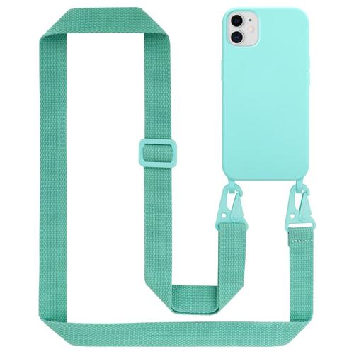 Tour De Cou Chaîne Pour Apple Iphone 11 En Liquid Turquoise Housse De Protection En Silicone Avec Cordelette Réglable