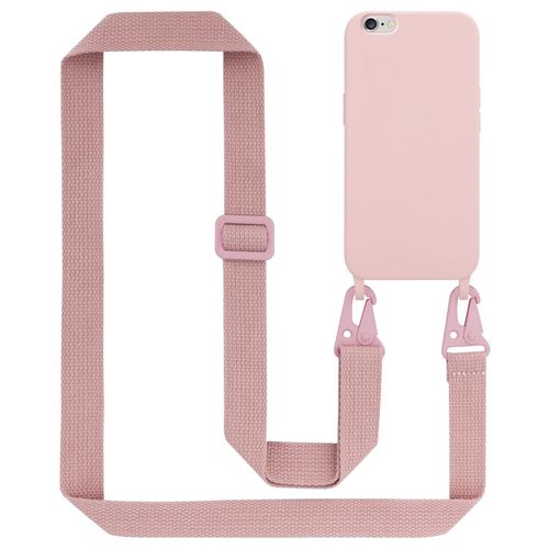Tour De Cou Chaîne Pour Apple Iphone 6 / 6s En Liquid Pink Housse De Protection En Silicone Avec Cordelette Réglable