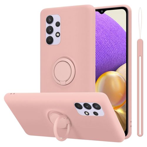 Cadorabo Housse Compatible Avec Samsung Galaxy A33 5g En Liquid Pink - Étui De Protection En Silicone Tpu Flexible Avec Anneau