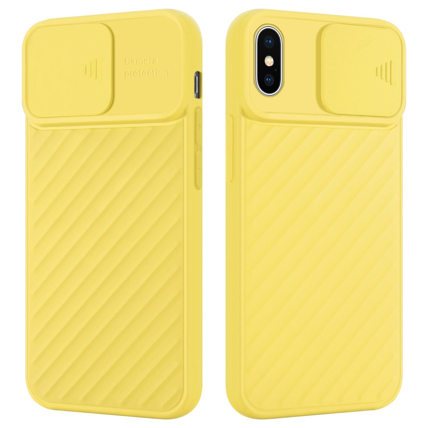 Cadorabo Housse Compatible Avec Apple Iphone X / Xs En Mat Jaune - Étui De Protection En Silicone Tpu Flexible Et Avec Protection Pour Appareil Photo