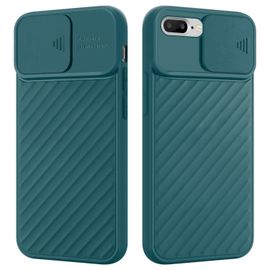 Cadorabo Housse Compatible Avec Apple Iphone 7 Plus / 7s Plus / 8 Plus En Mat Vert - Étui De Protection En Silicone Tpu Flexible Et Avec Protection Pour Appareil Photo