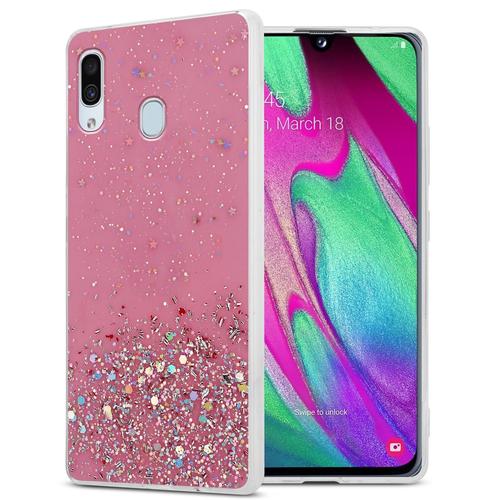 Coque Pour Samsung Galaxy A40 Etui Protection Paillettes Housse Cover