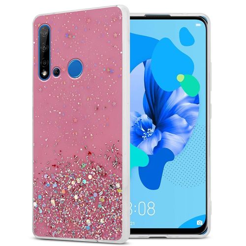 Cadorabo Housse Compatible Avec Huawei Nova 5i / P20 Lite 2019 En Rose Avec Paillettes - Étui De Protection En Silicone Tpu Flexible Avec Paillettes Scintillantes