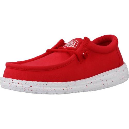 Hey Dude Wally Youth Slub Canvas Colour Rouge