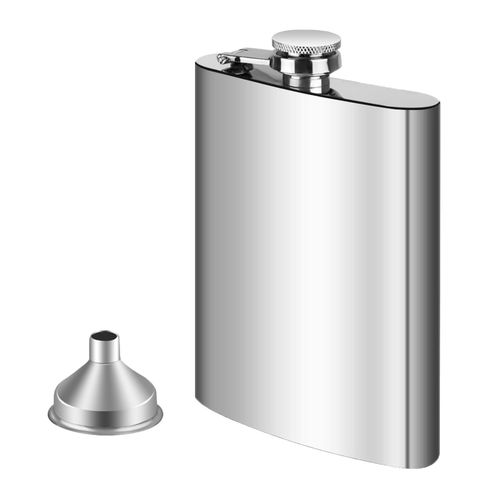 Intirilife Flasque Pratique En Acier Inoxydable Flacon D'eau-De-Vie De Boisson En Argent Avec Une Capacité De Remplissage De 250 Ml - Pour Emporter Des Rafraîchissements Lors De Vos Déplacements