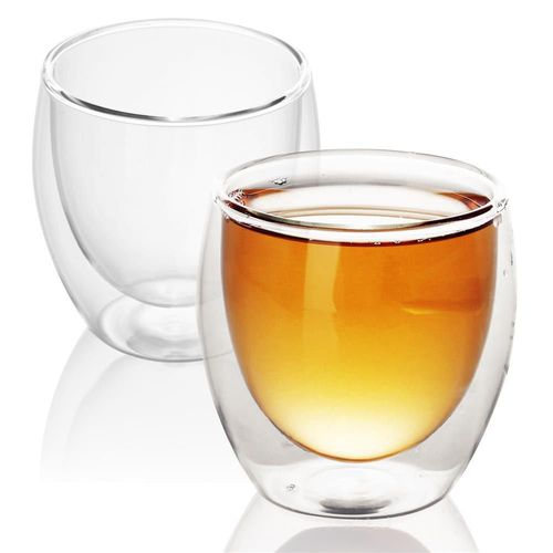 Intirilife 2x Verre À Double Paroi 200-300 Ml En Crystal Clair - Soufflés À La Bouche Pour Une Isolation Optimale, Parfaits Pour Un Latte Macchiato, Comme Verre À Thé Ou À Café Sans Anse