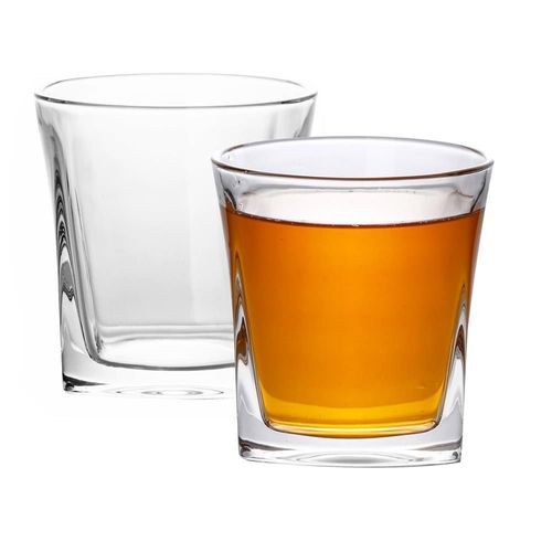 Intirilife 2x Verre À Whisky En Crystal Clear ?Vintage? - Tumbler Old Fashioned Verre Pour Spiritueux Sans Plomb Design Sculpture Lavable Au Lave-Vaisselle - Bourbon, Scotch, Whiskey