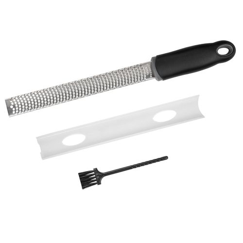Intirilife Râpe À Main Multifonctionnelle En Acier Inoxydable De Couleur Noire - Râpe À Fromage, Zesteur, Râpe À Agrumes Pour La Cuisine, L'affinage Et La Décoration.