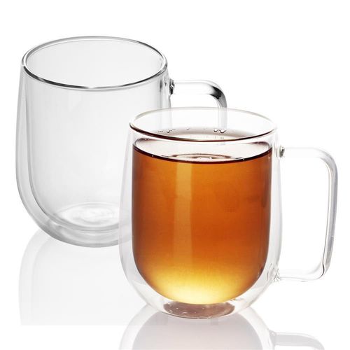 Intirilife 2x Verre À Double Paroi 200 Ml En Crystal Clair - Soufflés À La Bouche, Isolés Pour Latte Macchiato, En Tant Que Verre À Thé Ou À Café Avec Une Anse