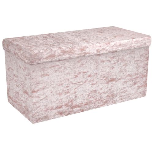 Pouf Pliable 76x38x38 Cm Banc Ottoman Tabouret Siège Cube Boîte De Rangement