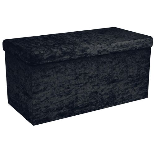 Pouf Pliable 76x38x38 Cm Banc Ottoman Tabouret Siège Cube Boîte De Rangement