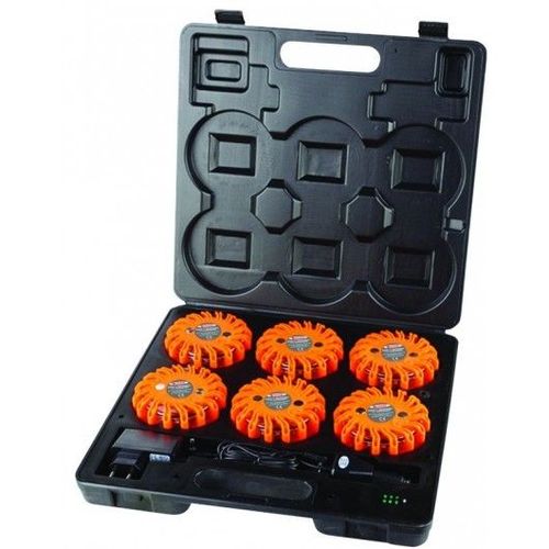 Balises de signalisation à leds rechargeables et magnétiques 6 pièces - TALIAPLAST - 500205