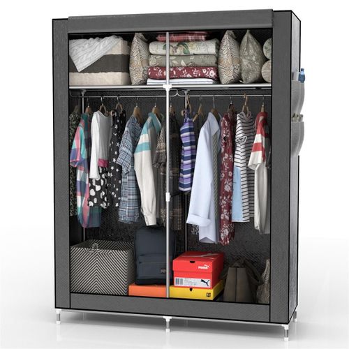 Armoire Pliable De Rangement 108x170x45 Penderie Pliante Camping Rail Vêtements