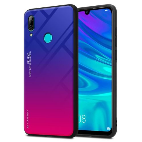Cadorabo Housse Compatible Avec Honor 10 Lite / Huawei P Smart 2019 En Violett - Rouge - Coque De Protection Bicolore En Silicone Tpu Et Dos En Verre Trempé