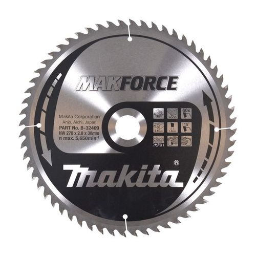 Lame de scie MAKFORCE (B-32409) pour une coupe extra nette dans le bois (Extra Fine Cut) - Makita B-32409