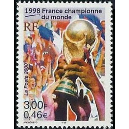 Timbre France 2000 Oblitéré La France Championne Du Monde De Football En 1998 3.00 Yt3314
