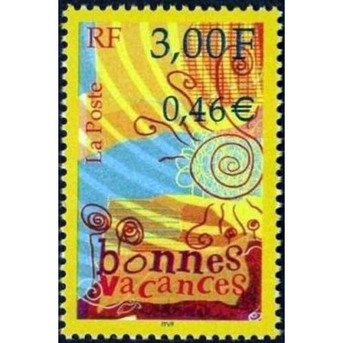 Timbre France 2000 Oblitéré Bonnes Vacances 3.00 Yt3330