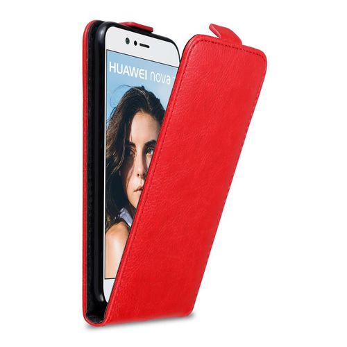 Cadorabo Housse Compatible Avec Huawei Nova 2 En Rouge De Pomme - Étui De Protection Au Design Flip Avec Fermeture Magnétique