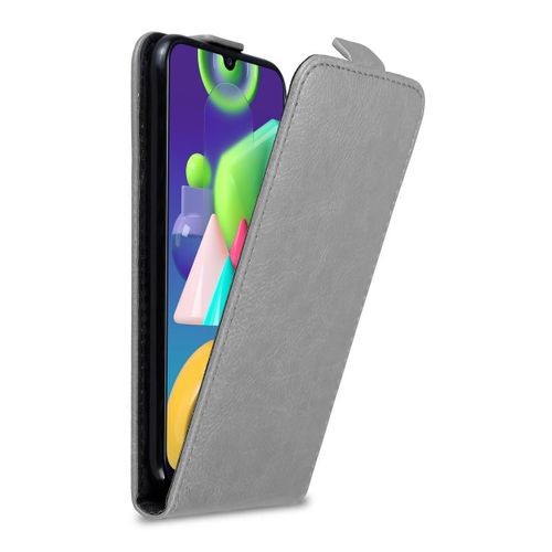 Coque Pour Samsung Galaxy M31 En Gris Titane Housse De Protection Étui Au Design Flip Avec Fermeture Magnétique