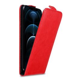 Cadorabo Housse Compatible Avec Apple Iphone 12 Pro Max En Rouge De Pomme - Étui De Protection Au Design Flip Avec Fermeture Magnétique
