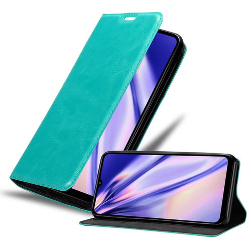 Coque Pour Samsung Galaxy A32 5g En Turquoise Pétrole Housse De Protection Étui Avec Fermeture Magnétique, Fonction De Support Et Compartiment Pour Carte