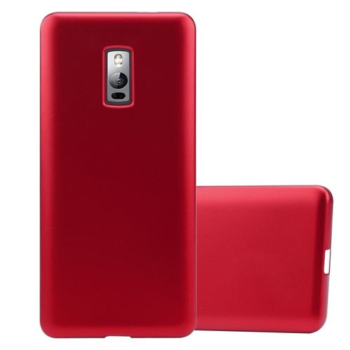 Cadorabo Housse Compatible Avec Oneplus One En Metallic Rouge - Étui De Protection En Silicone Tpu Flexible