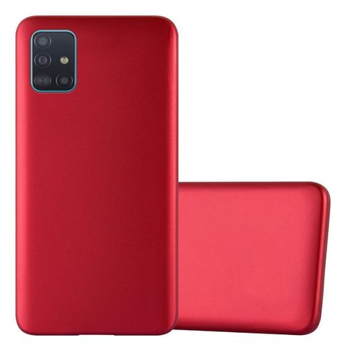 Coque Pour Samsung Galaxy A51 4g / M40s En Metallic Rouge Housse De Protection Étui En Silicone Tpu Flexible