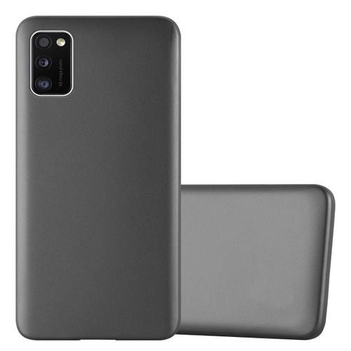 Coque Pour Samsung Galaxy A41 En Metallic Gris Housse De Protection Étui En Silicone Tpu Flexible