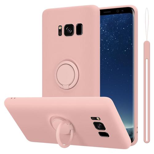 Cadorabo Housse Compatible Avec Samsung Galaxy S8 Plus En Liquid Pink - Étui De Protection En Silicone Tpu Flexible Avec Anneau