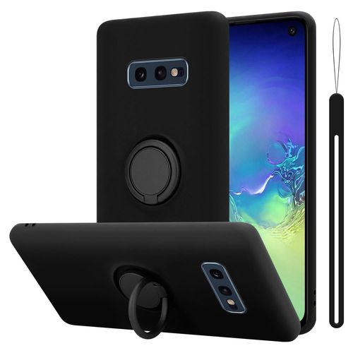 Cadorabo Housse Compatible Avec Samsung Galaxy S10e En Liquid Black - Étui De Protection En Silicone Tpu Flexible Avec Anneau