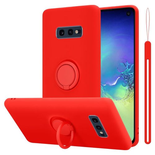 Cadorabo Housse Compatible Avec Samsung Galaxy S10e En Liquid Red - Étui De Protection En Silicone Tpu Flexible Avec Anneau