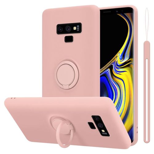 Cadorabo Housse Compatible Avec Samsung Galaxy Note 9 En Liquid Pink - Étui De Protection En Silicone Tpu Flexible Avec Anneau