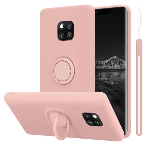 Cadorabo Housse Compatible Avec Huawei Mate 20 Pro En Liquid Pink - Étui De Protection En Silicone Tpu Flexible Avec Anneau