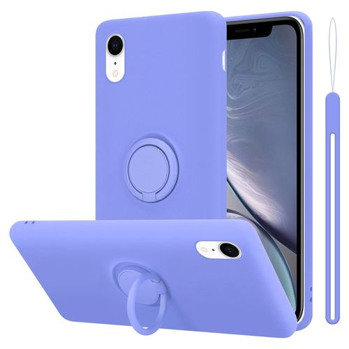 Cadorabo Housse Compatible Avec Apple Iphone Xr En Liquid Light Purple - Étui De Protection En Silicone Tpu Flexible Avec Anneau