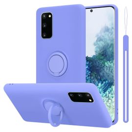 Cadorabo Housse Compatible Avec Samsung Galaxy S20 Fe En Liquid Light Purple - Étui De Protection En Silicone Tpu Flexible Avec Anneau