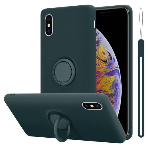 Cadorabo Housse Compatible Avec Apple Iphone Xs Max En Liquid Green - Étui De Protection En Silicone Tpu Flexible Avec Anneau