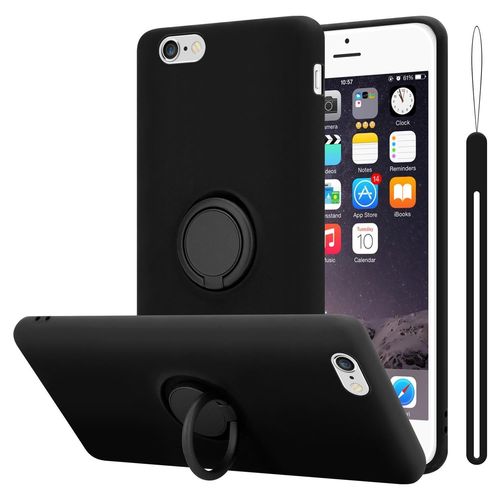 Cadorabo Housse Compatible Avec Apple Iphone 6 Plus / 6s Plus En Liquid Black - Étui De Protection En Silicone Tpu Flexible Avec Anneau