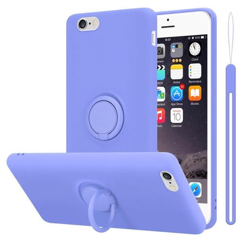 Coque Pour Apple Iphone 6 Plus / 6s Plus En Liquid Light Purple Housse De Protection Étui En Silicone Tpu Flexible Avec Anneau