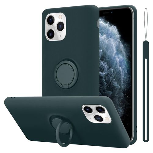 Cadorabo Housse Compatible Avec Apple Iphone 11 Pro En Liquid Green - Étui De Protection En Silicone Tpu Flexible Avec Anneau