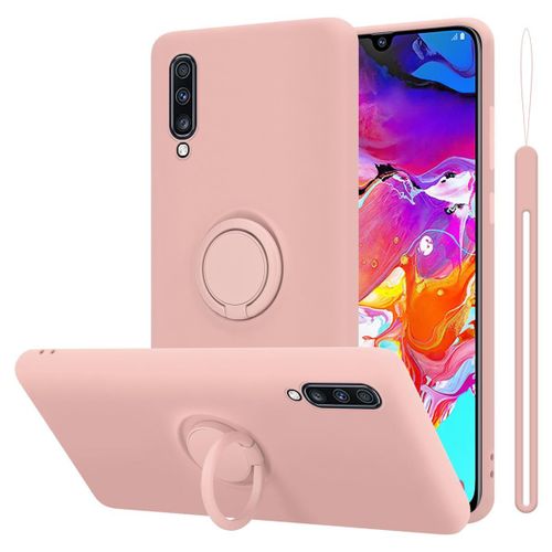 Cadorabo Housse Compatible Avec Samsung Galaxy A70 / A70s En Liquid Pink - Étui De Protection En Silicone Tpu Flexible Avec Anneau