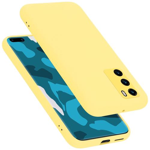 Cadorabo Housse Compatible Avec Huawei P40 En Liquid Yellow - Étui De Protection En Silicone Tpu Flexible