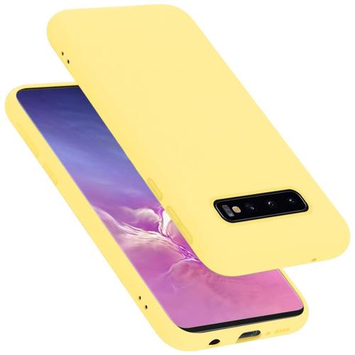 Coque Pour Samsung Galaxy S10 4g En Liquid Yellow Housse De Protection Étui En Silicone Tpu Flexible