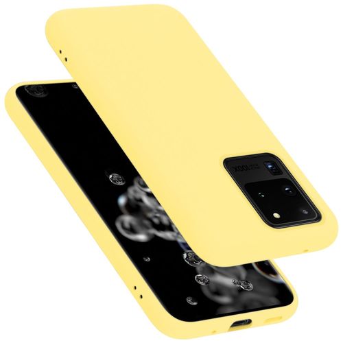 Cadorabo Housse Compatible Avec Samsung Galaxy S20 Ultra En Liquid Yellow - Étui De Protection En Silicone Tpu Flexible
