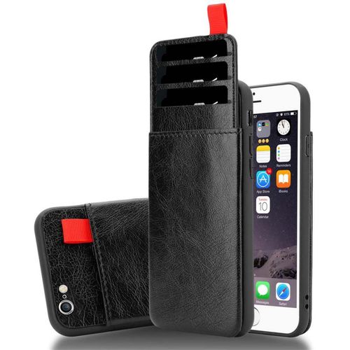 Cadorabo Housse Compatible Avec Apple Iphone 6 Plus / 6s Plus En Noir D'ébène - Étui De Protection En Silicone Tpu Et Revêtement En Similicuir, Avec Compartiment Et Emplacements Pour Cartes Amovibles