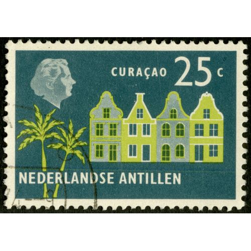Timbre Oblitéré Nederlandse Antillen, Curaçao , 25 C