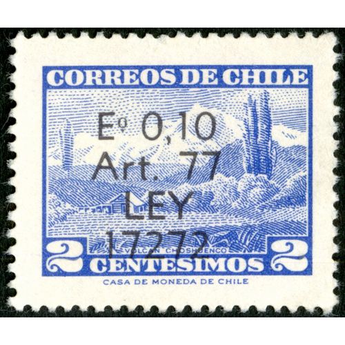 Timbre Oblitéré Correos De Chile, 2 Centesimos